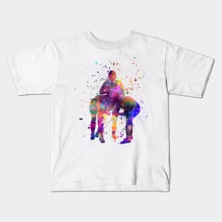 Rugby women in watercolor Kids T-Shirt